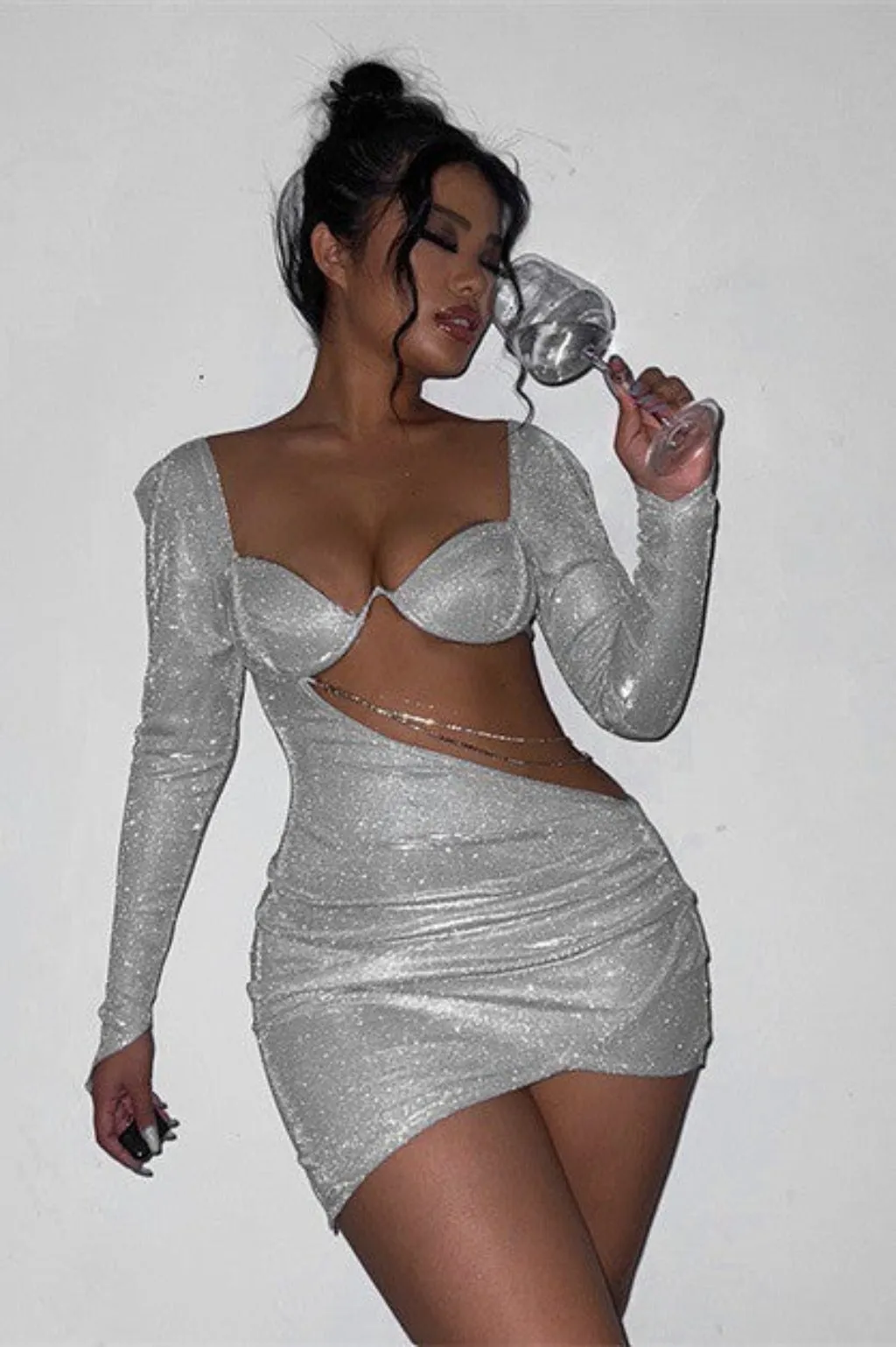 Resort Life Mini Dress Silver