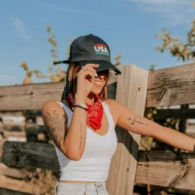 Retro '70s Stripes USA Dad Cap