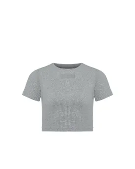 Ribbed Crew Neck Crop Top