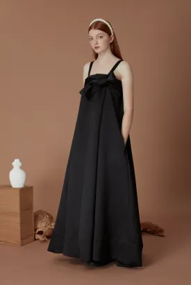 Ribbon A-line evening dress