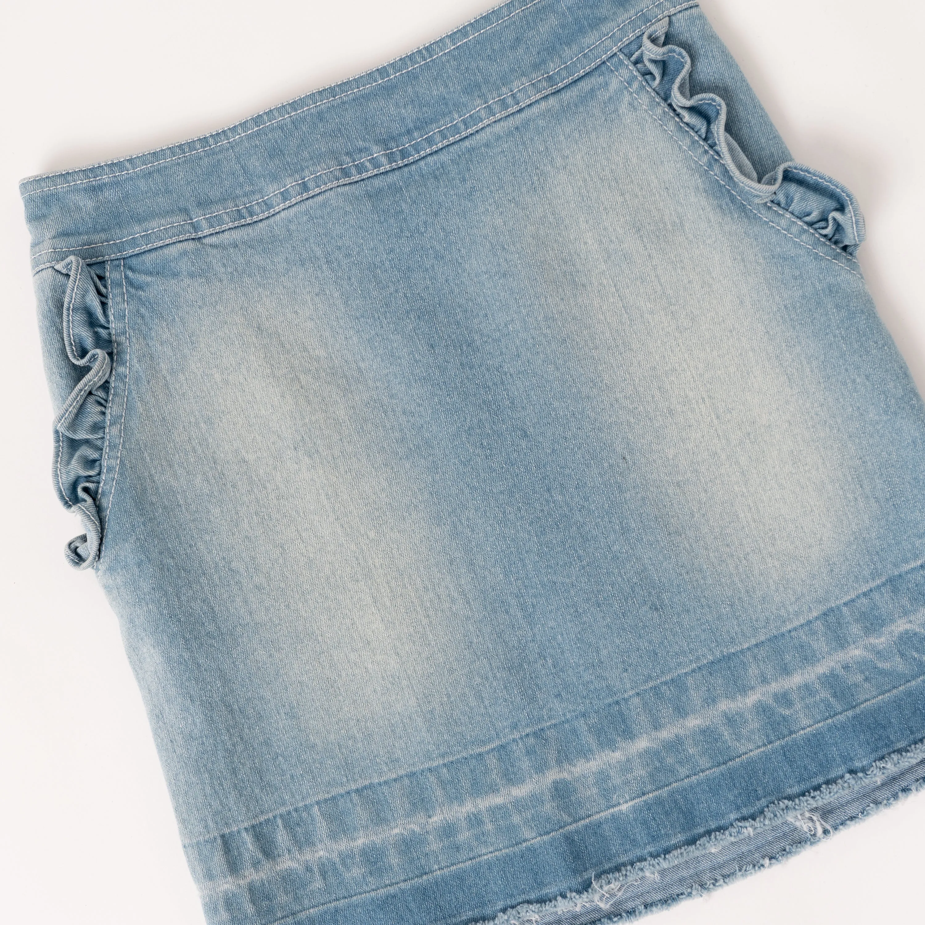 Ruffle Pkt Denim Skirt