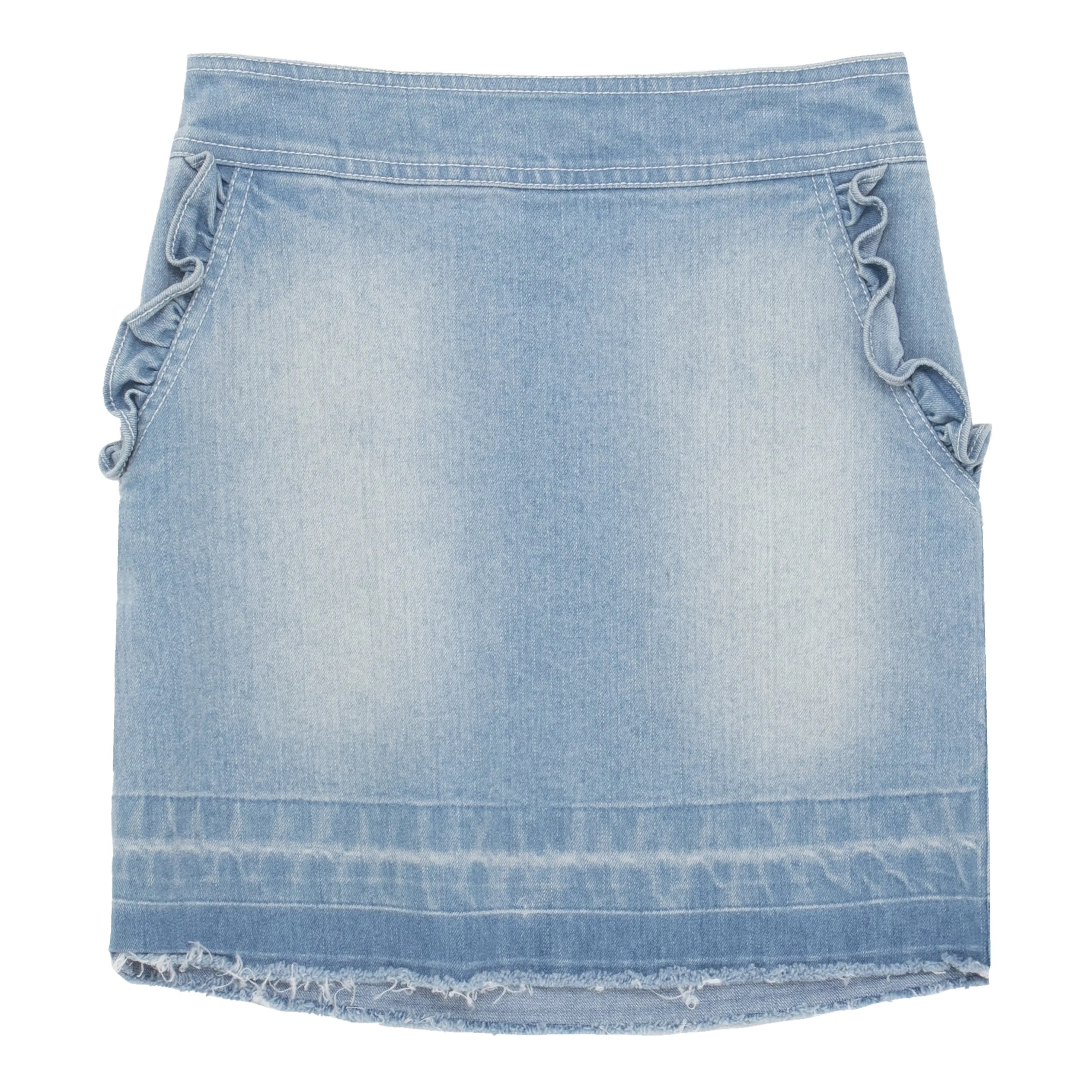 Ruffle Pkt Denim Skirt