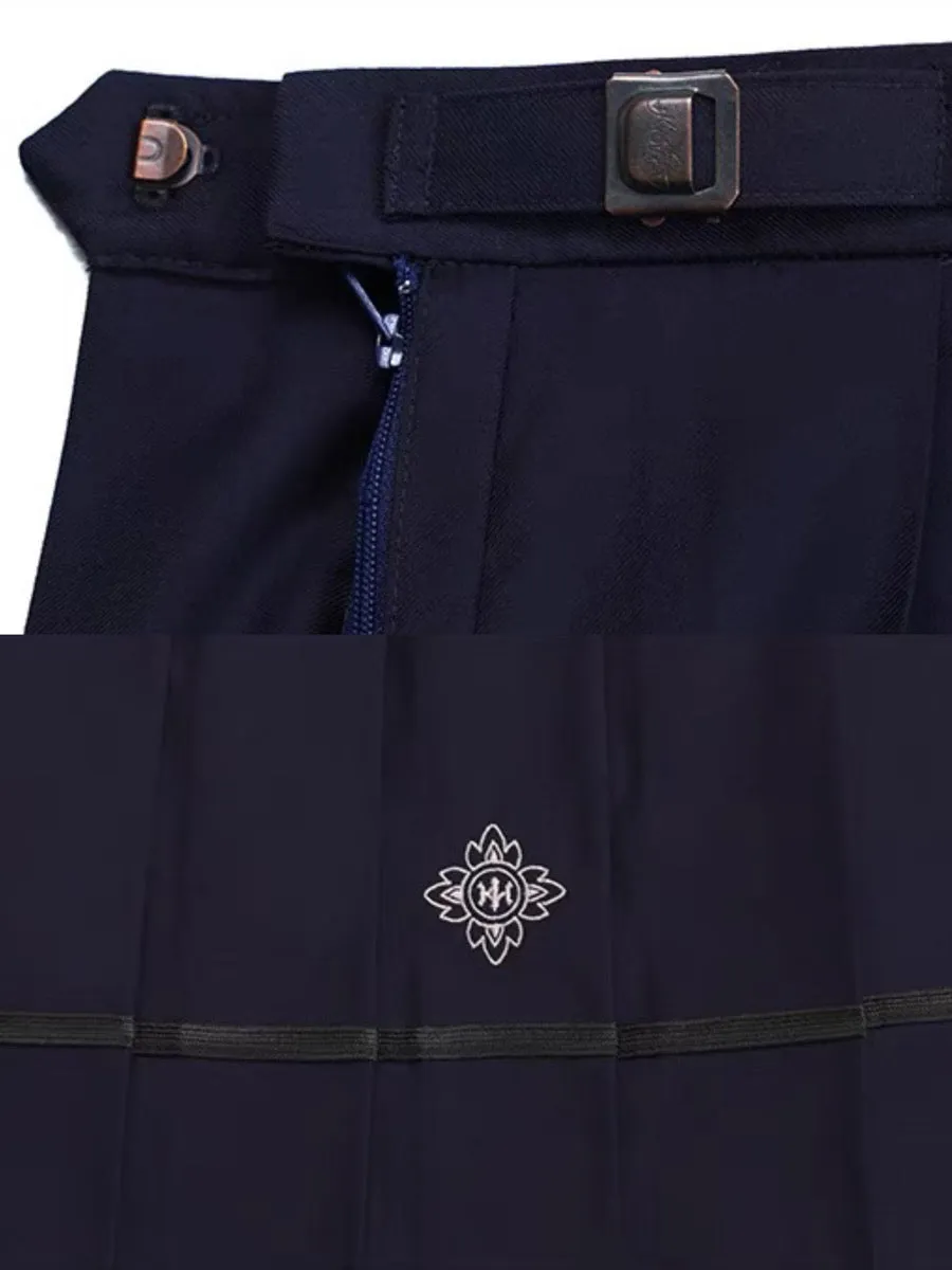 Sakura Petals High-Waist Pleated JK Uniform Midi Skirts