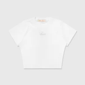 Script Logo Ribbed Slim Tee - White