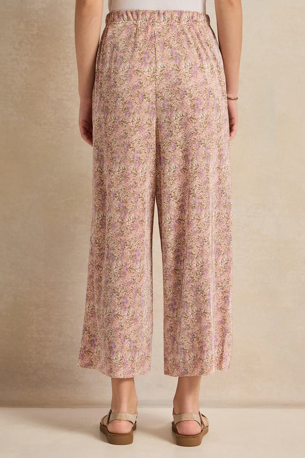 Senior Girls Pink Printed Pants