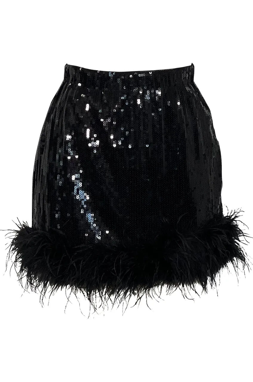 SEQUIN FEATHER SKIRT