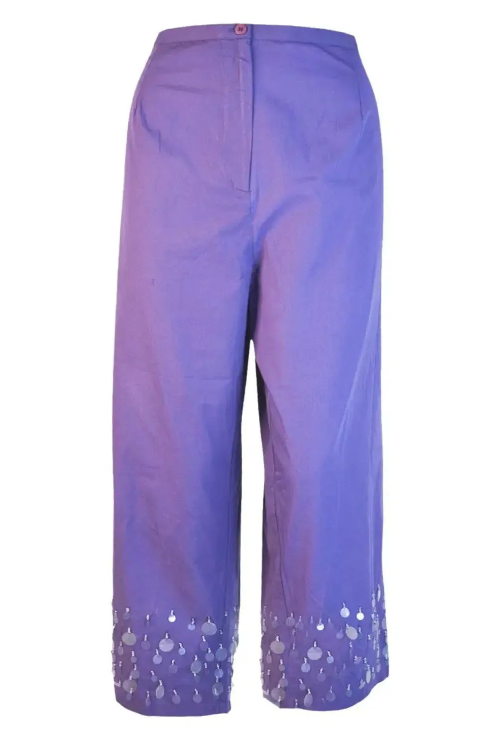 Sequin Hem Crop Trousers
