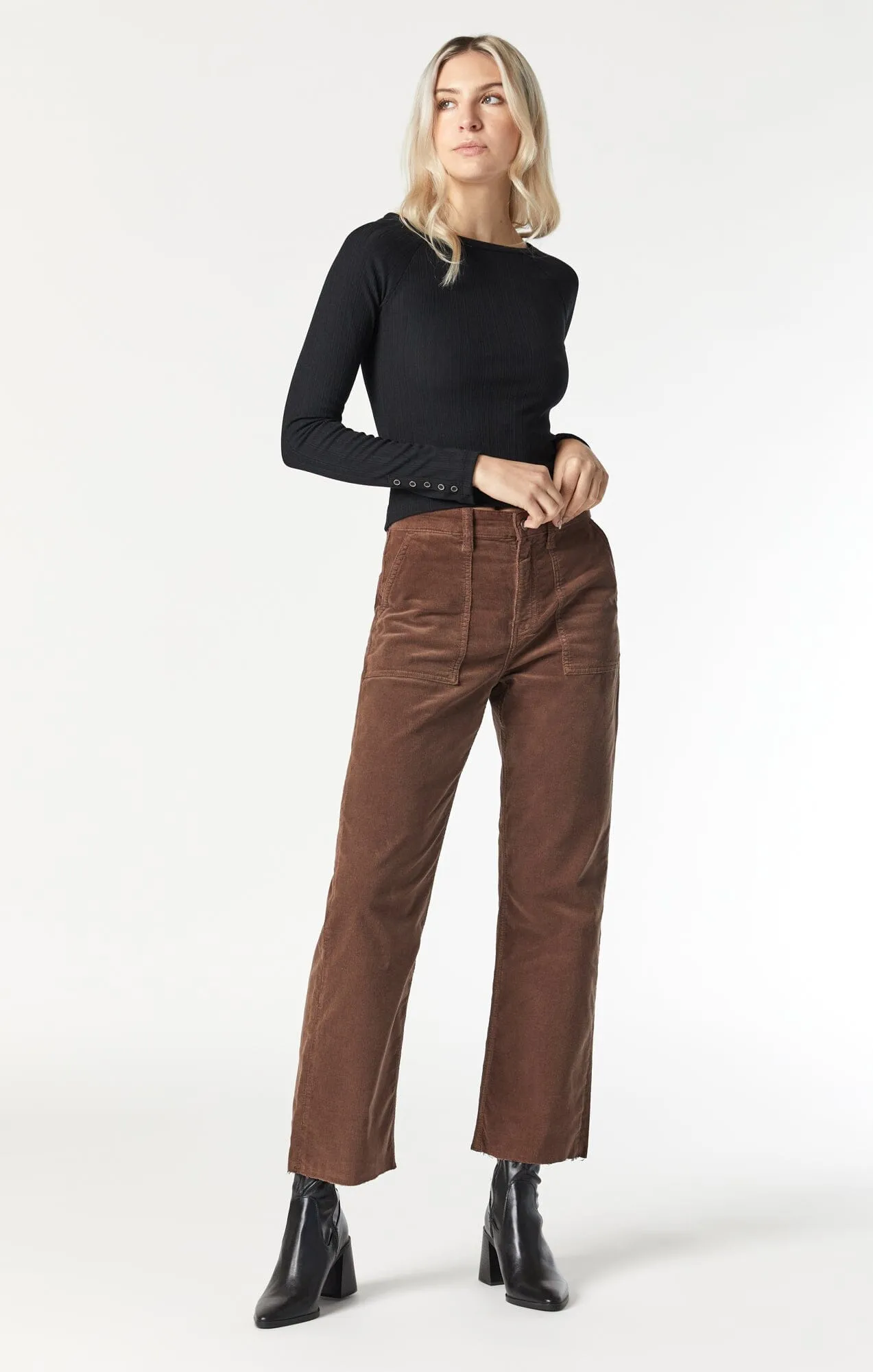 SHELIA FRONT POCKET STRAIGHT IN RAIN DRUM CORD