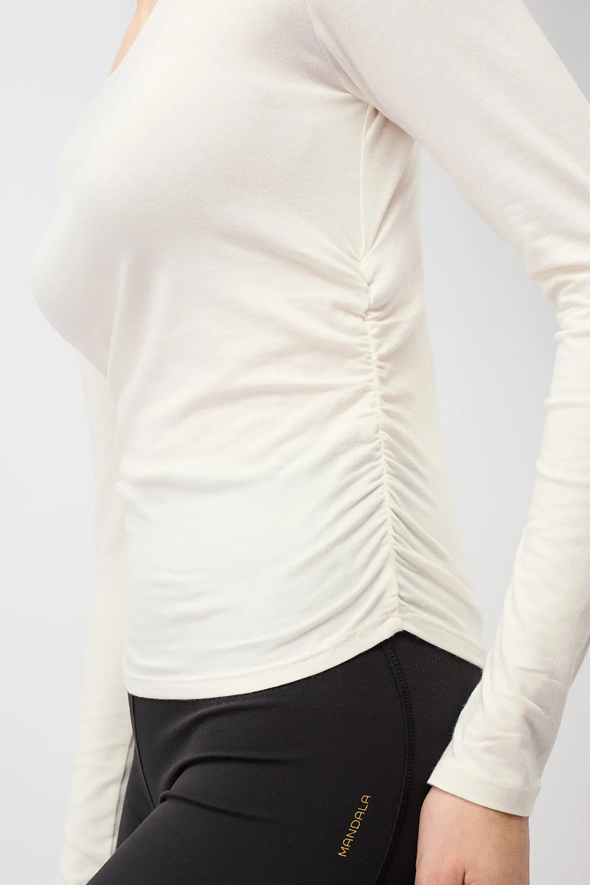 Side Ruffled Longsleeve (White)