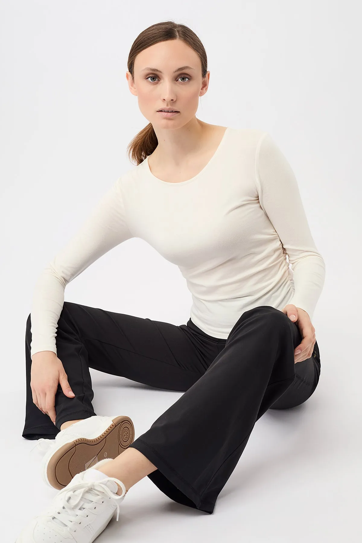Side Ruffled Longsleeve (White)