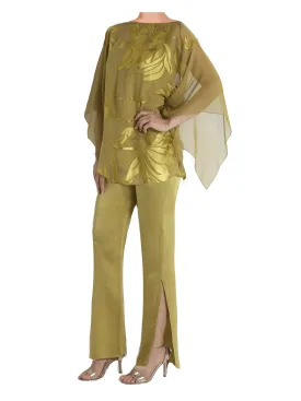 Silk Devore Kimono, Charmuse Split Pant & Cami