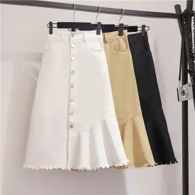 Skirt Women Elegant Ruffles High Waist