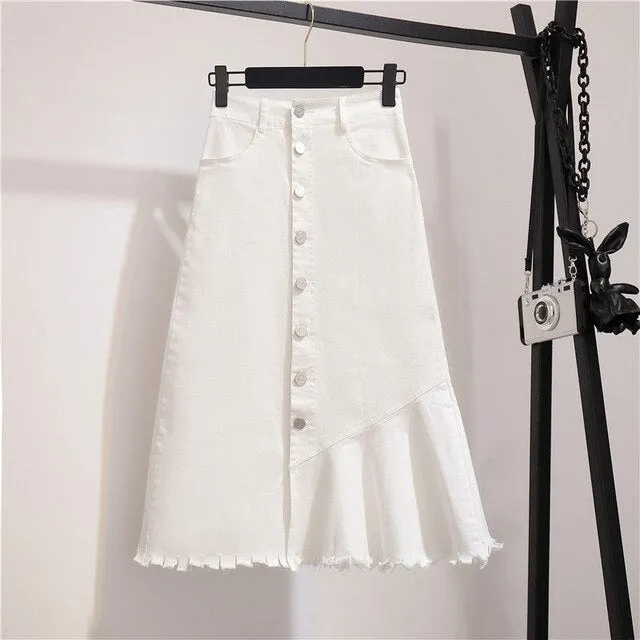 Skirt Women Elegant Ruffles High Waist