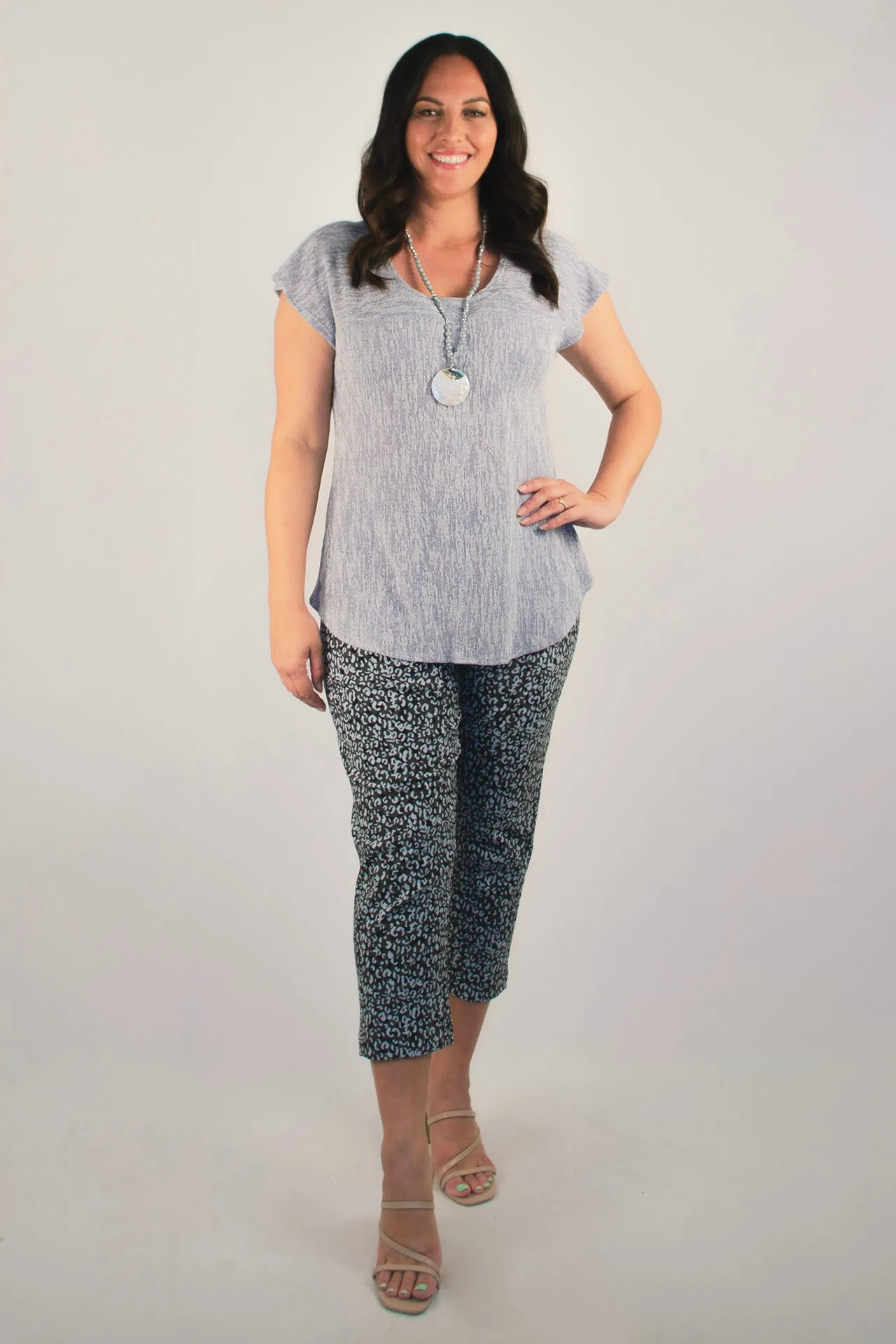 Sky Haven Poly/Rayon Knit Feature Stitched Top