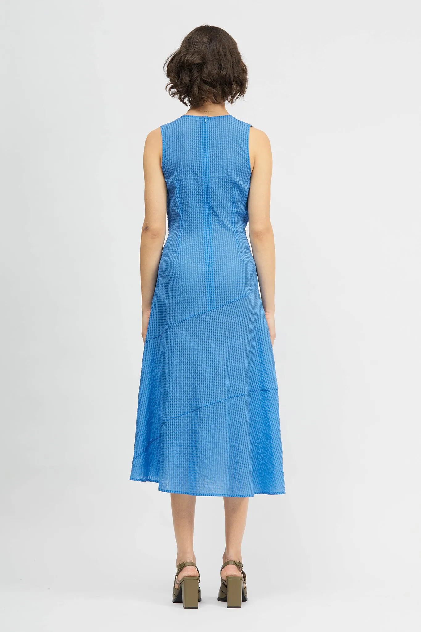 Chic Sori Dress in Blue Check Pattern
