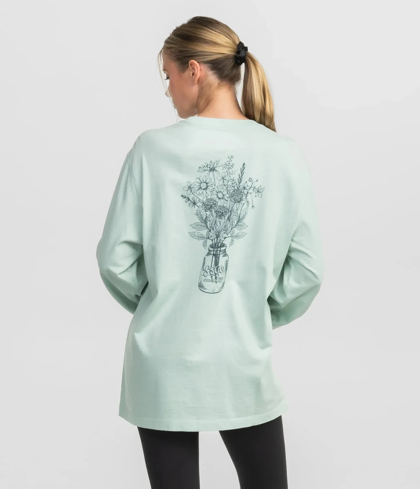 Southern Shirt Fall Bloom Tee LS - Cool Mint