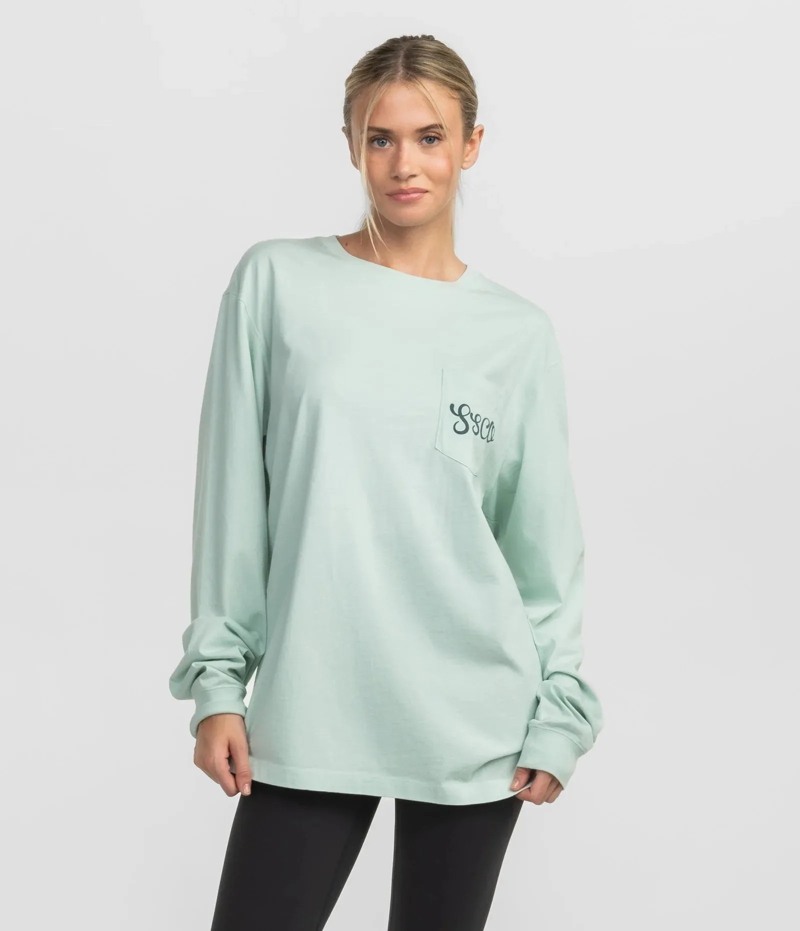 Southern Shirt Fall Bloom Tee LS - Cool Mint