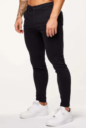 Mens Stretch Chino Pants - Dark Navy, Spray-On Fit