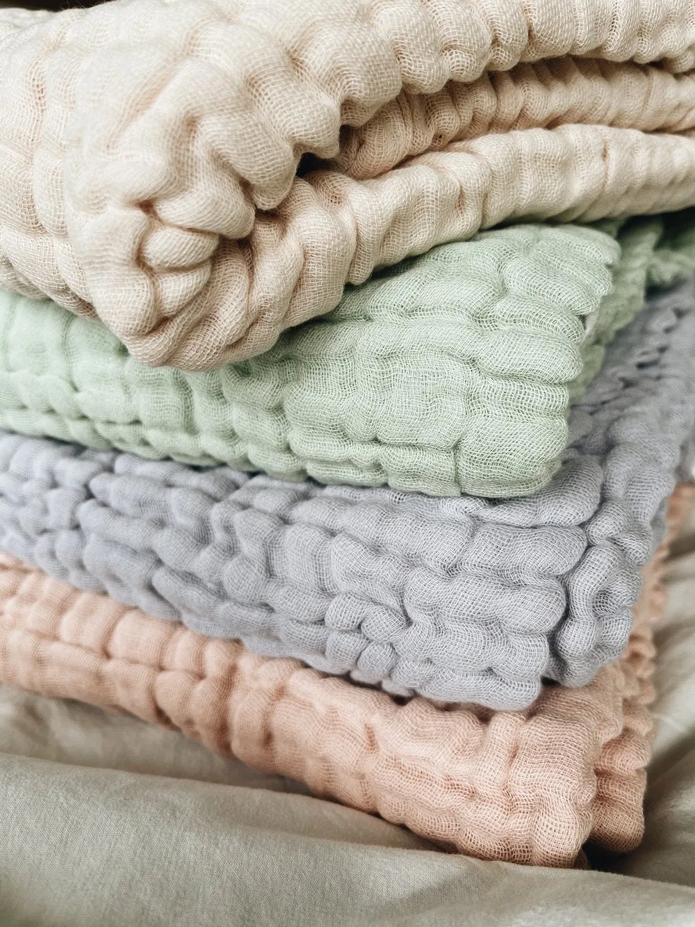 Susukoshi Organic Crinkle Blanket - Pink Tint