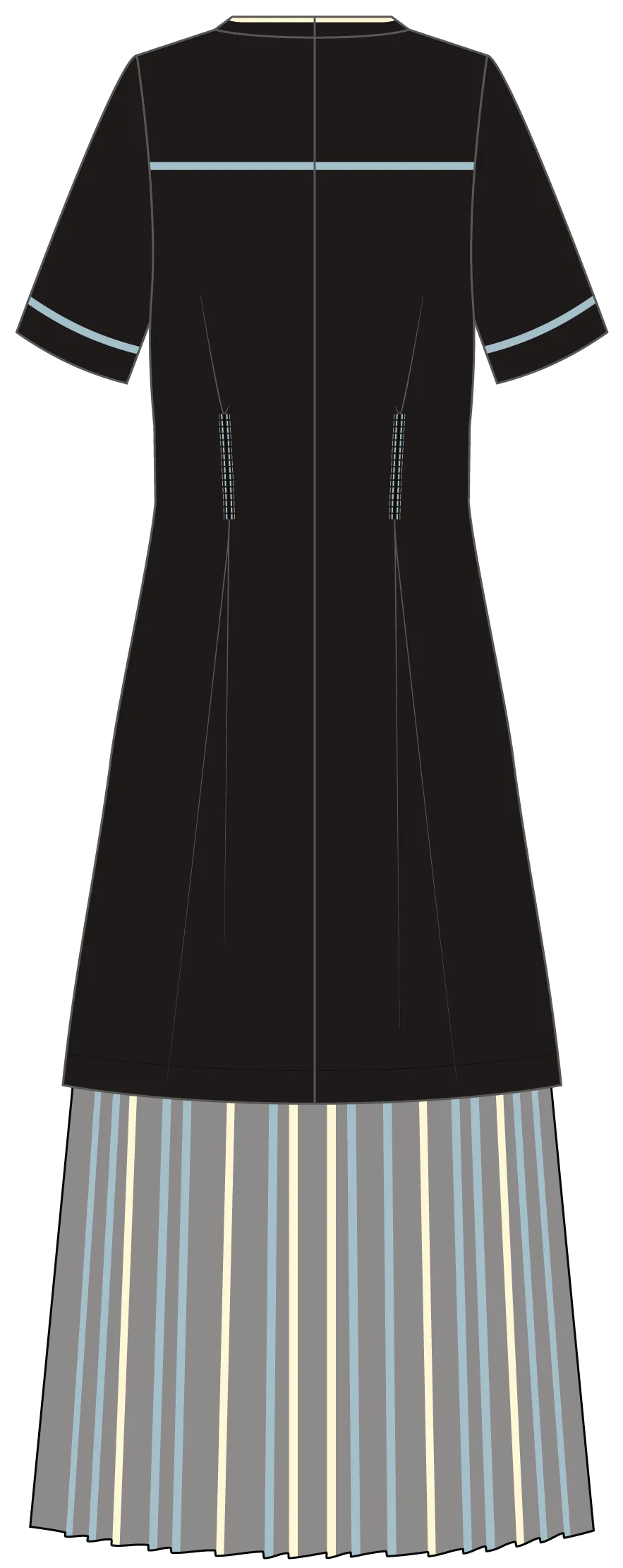T-shirt dress with pleated organza bottom