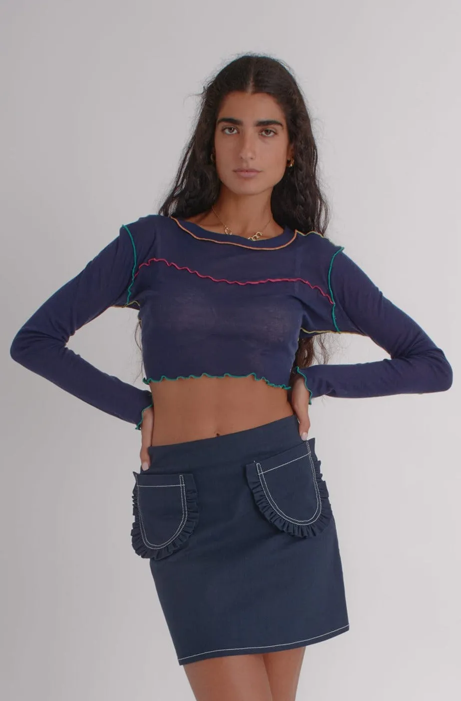 Tate Mini Skirt Navy Twill