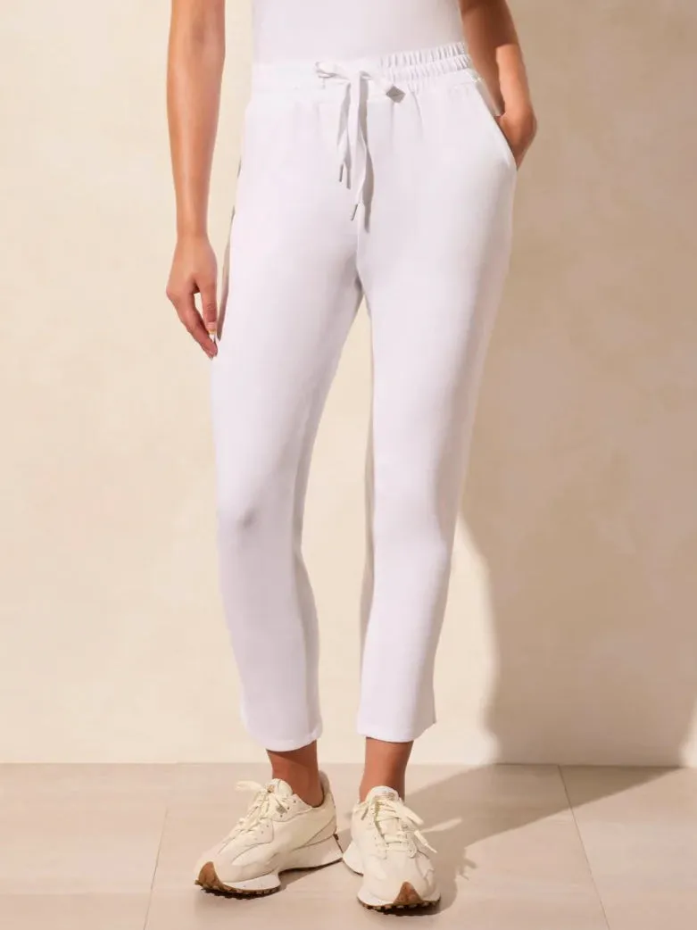Techno Lux Pull On Capri w/ Side Slits White by Tribal