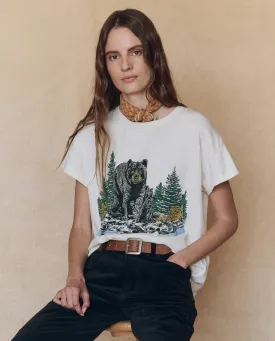 The Boxy Crew. Graphic -- Washed White with Black Bear Graphic