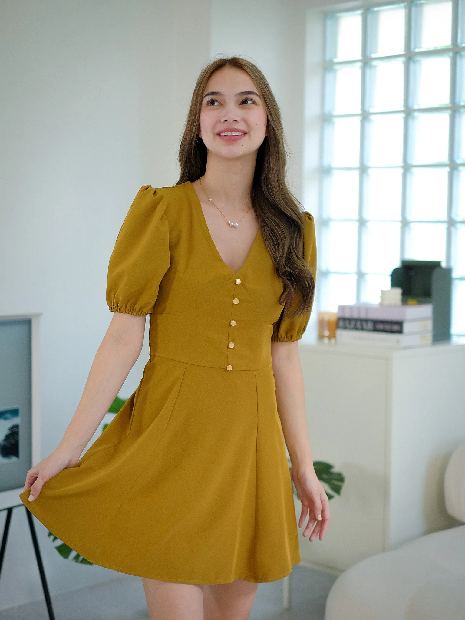 The Marlow mini dress - olive green
