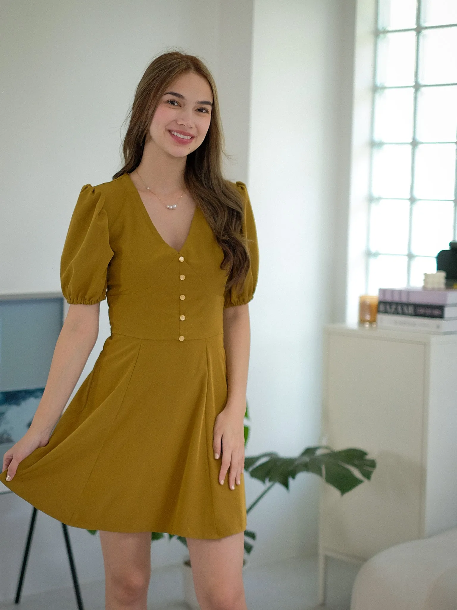 The Marlow mini dress - olive green