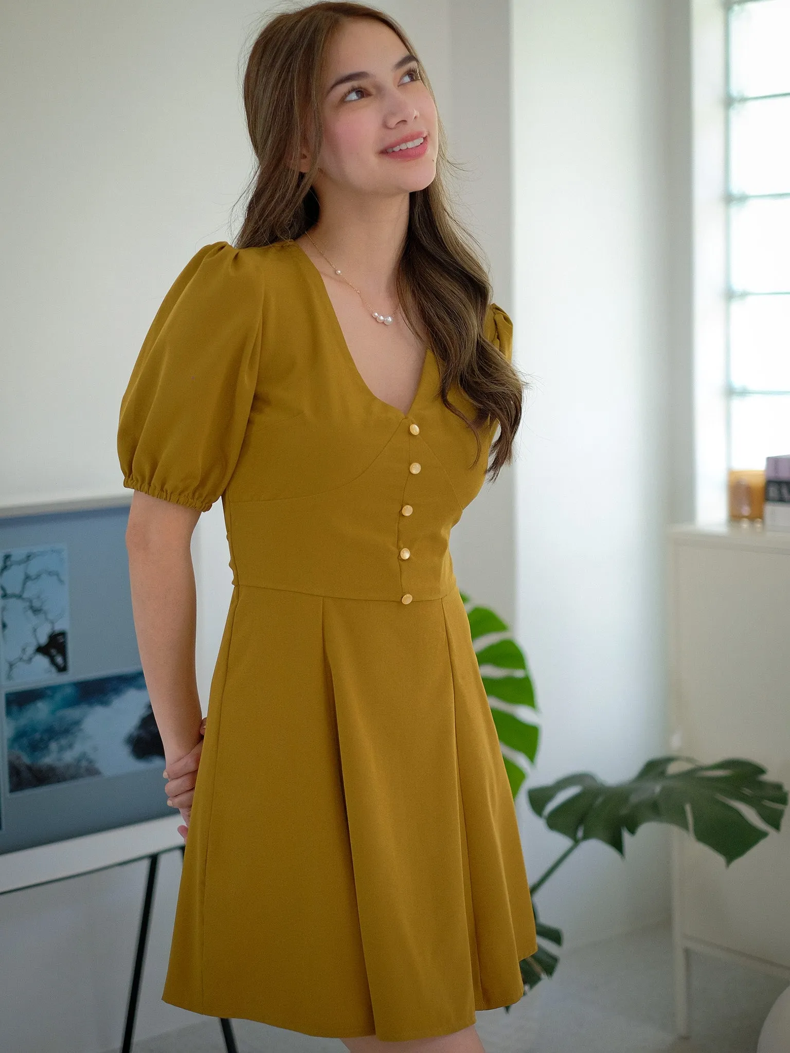 The Marlow mini dress - olive green