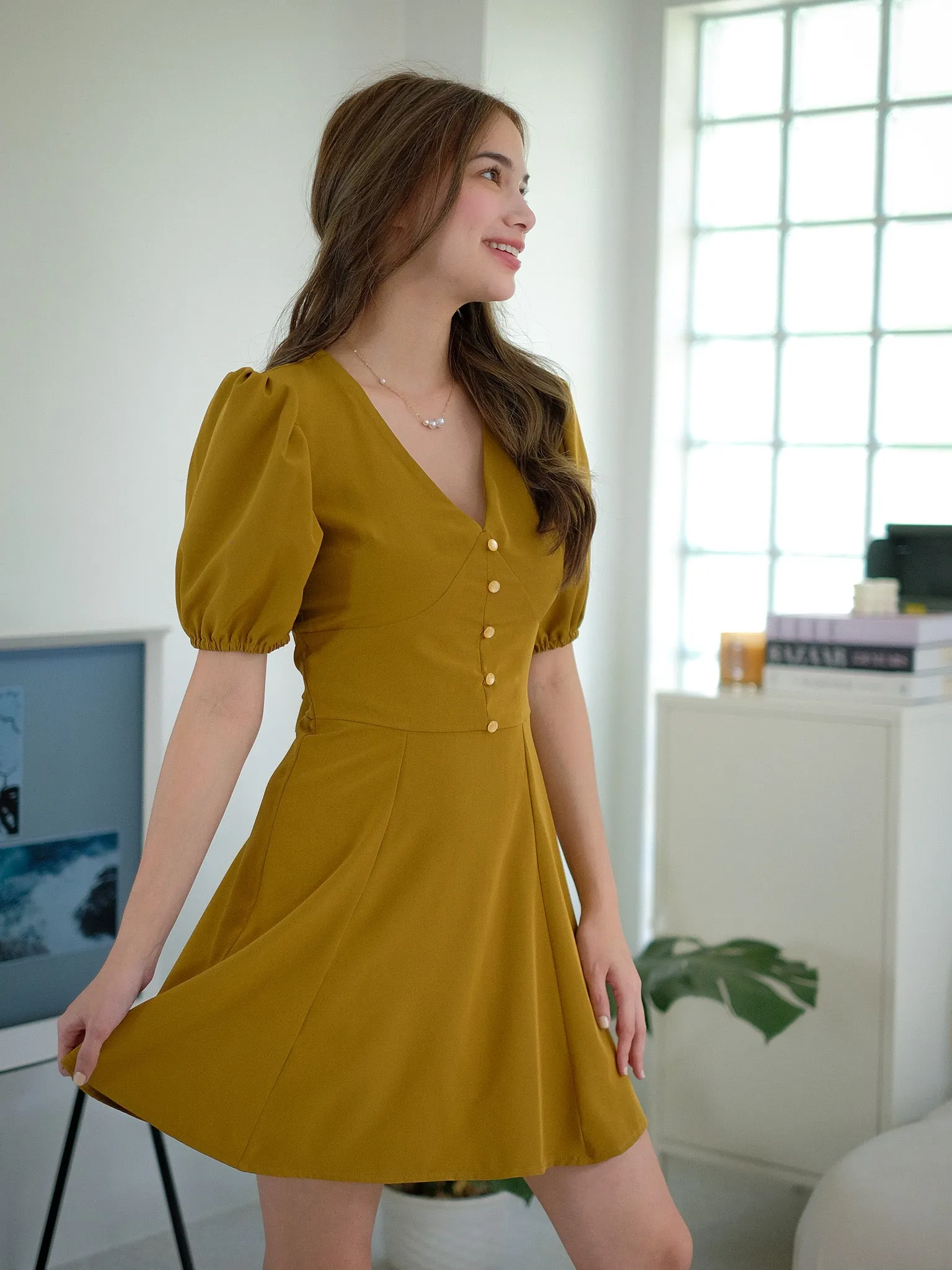 The Marlow mini dress - olive green