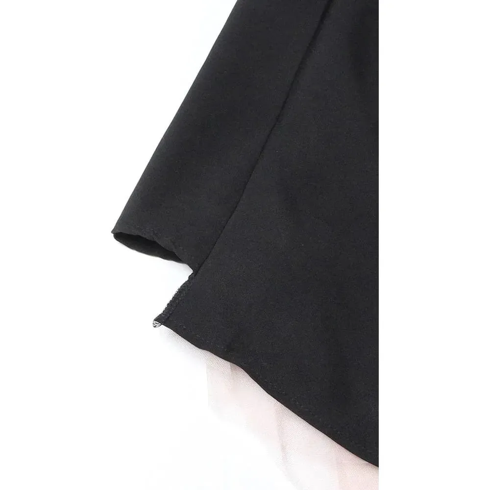 The Paris High-Waisted Pleated Mesh Skirt
