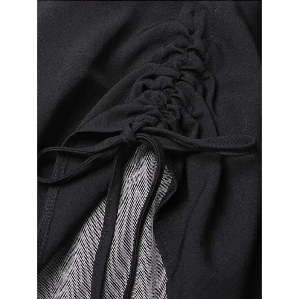 The Paris High-Waisted Pleated Mesh Skirt