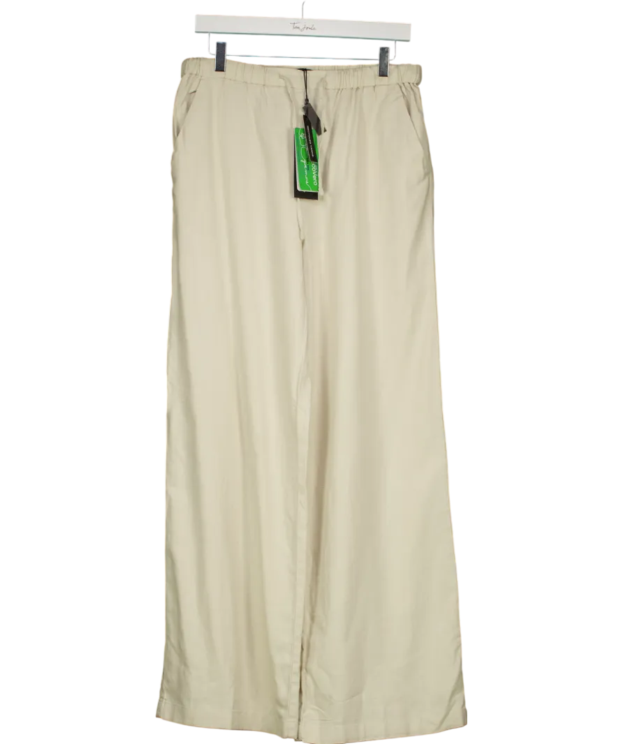 Threadbare Beige Wide Leg Linen Trousers UK 12