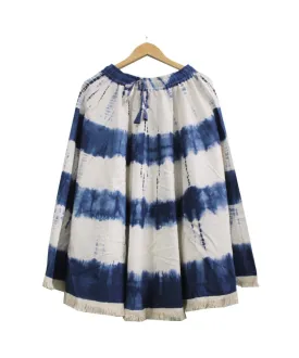 Tie-Dye Bohemian Summer Skirt Indigo Tie Dye Prints Hippie Casual Women Fashion Indigo Boho Skirts
