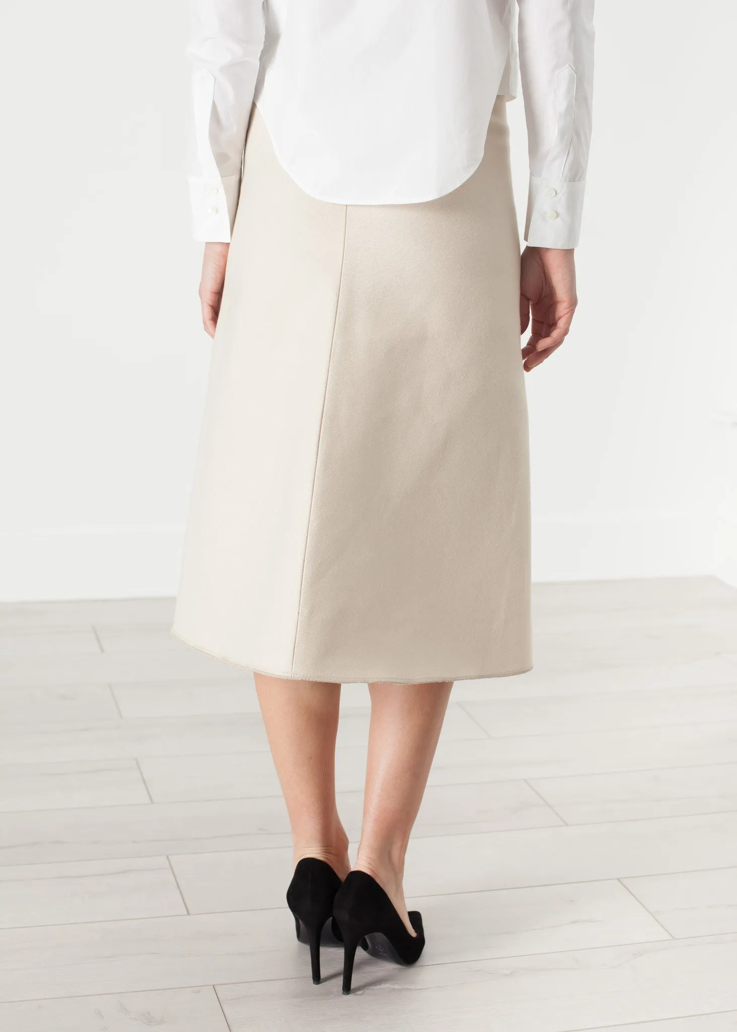 Tulle Pleat Skirt in Cream -UEB