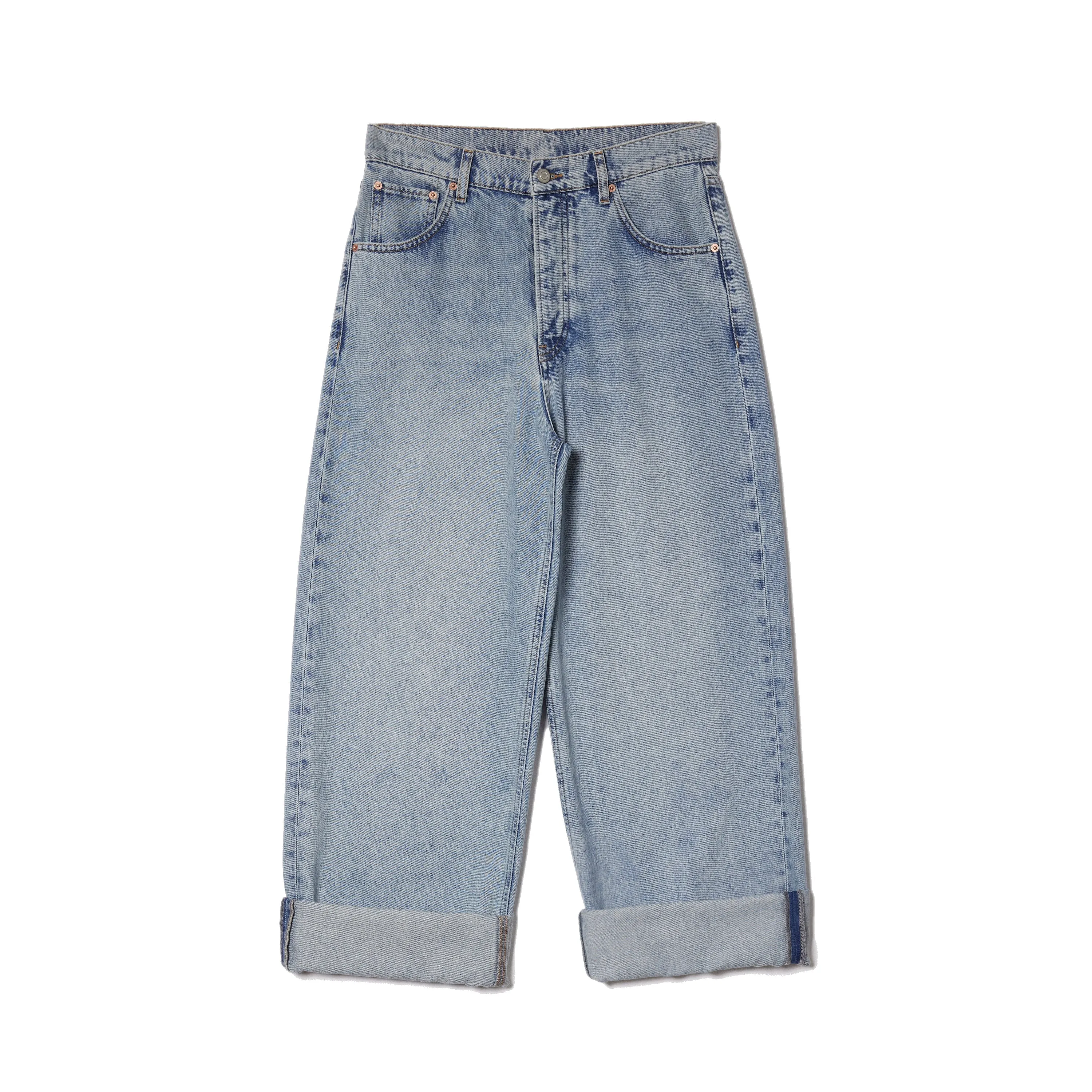 Turn Up Jeans in Light Wash by Albaray
