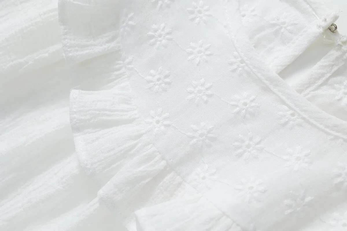 Valeria Embroidery Long Sleeves Lace Top