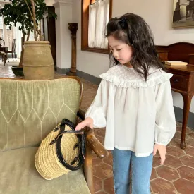 Valeria Embroidery Long Sleeves Lace Top