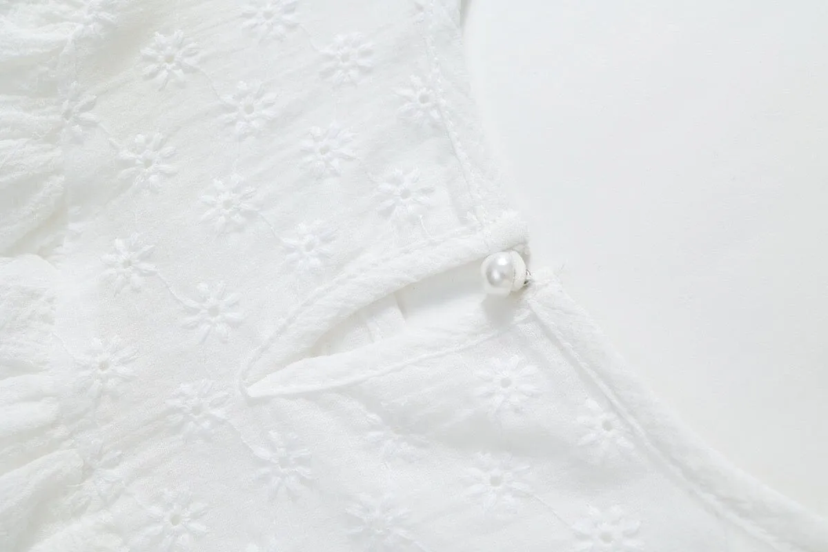 Valeria Embroidery Long Sleeves Lace Top