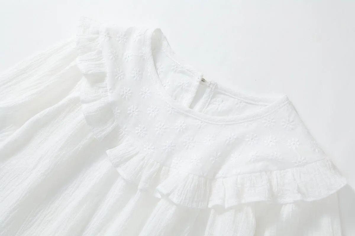 Valeria Embroidery Long Sleeves Lace Top