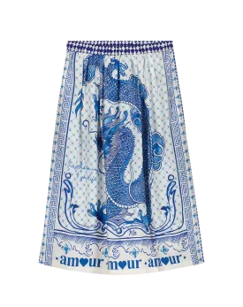 Vanessa Amalfi Printed Midi Skirt