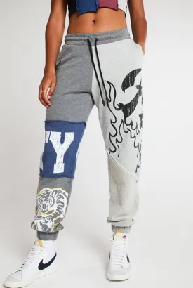Varsity Print Patchwork Joggers