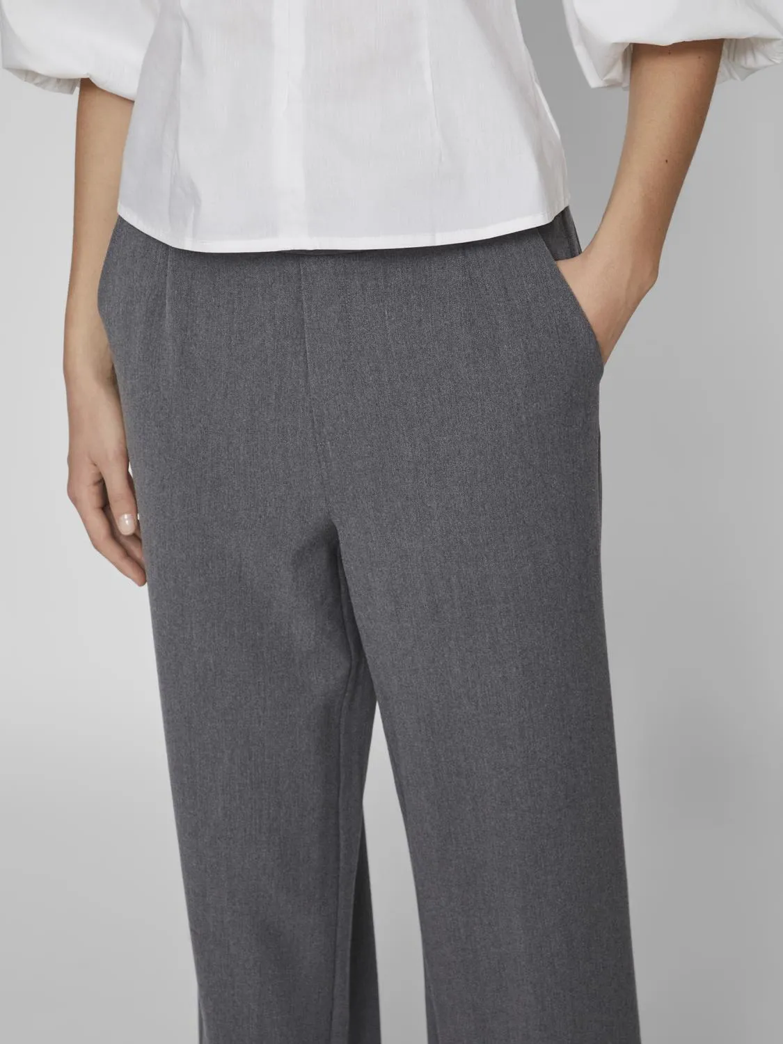 VIVARONE Trousers - Medium Grey Melange