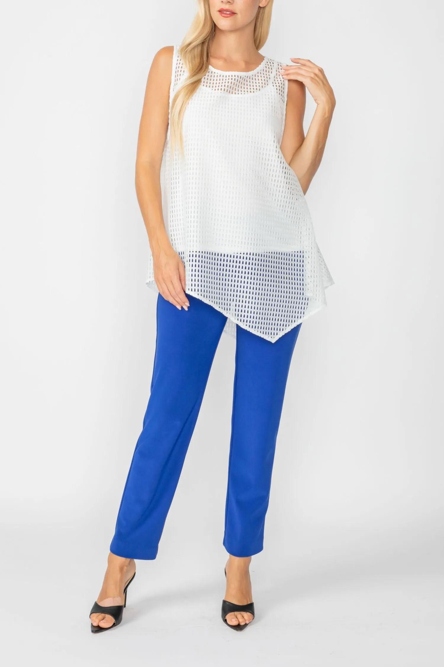 White Sleeveless Asymmetrical Top