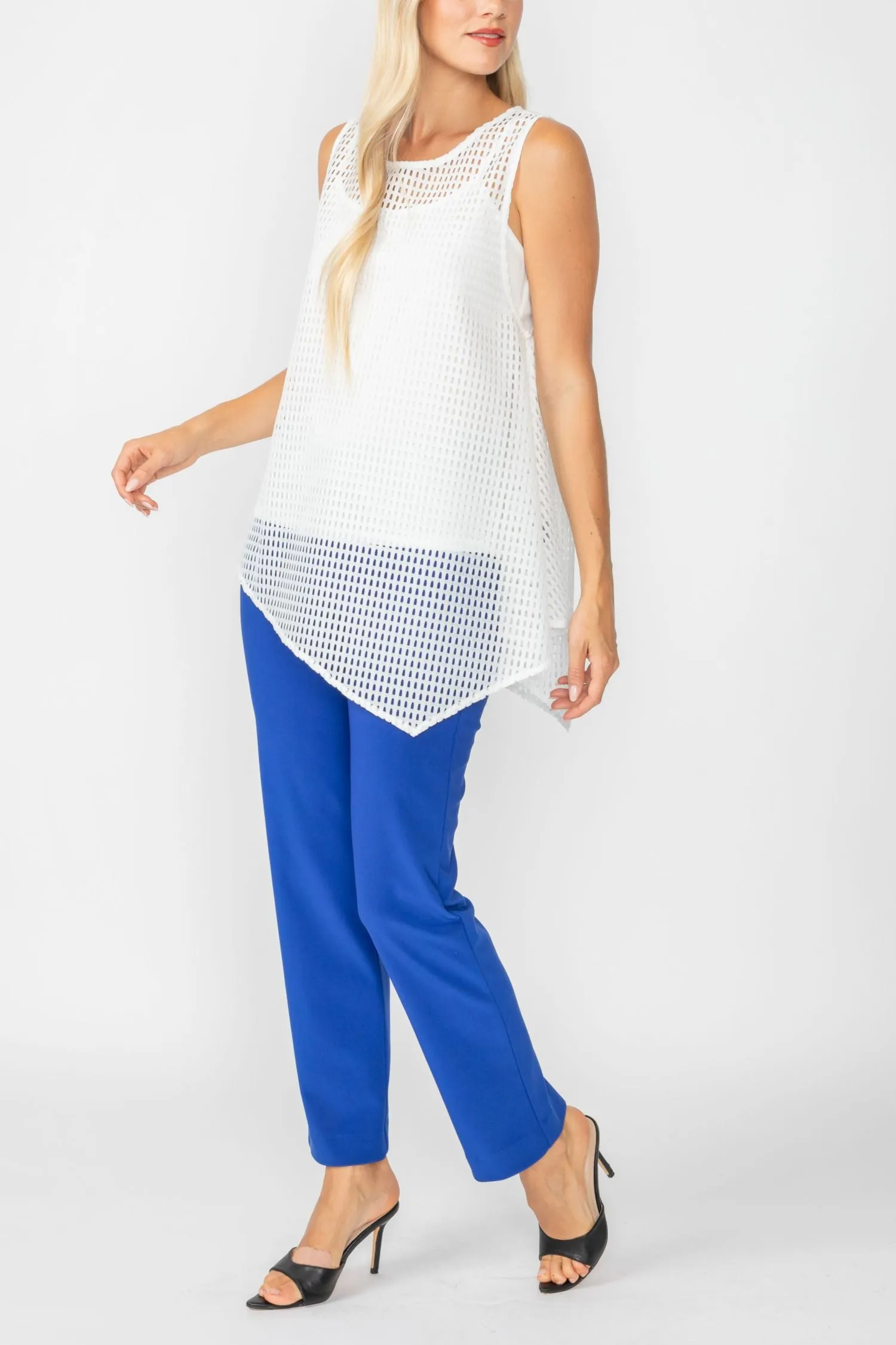 White Sleeveless Asymmetrical Top
