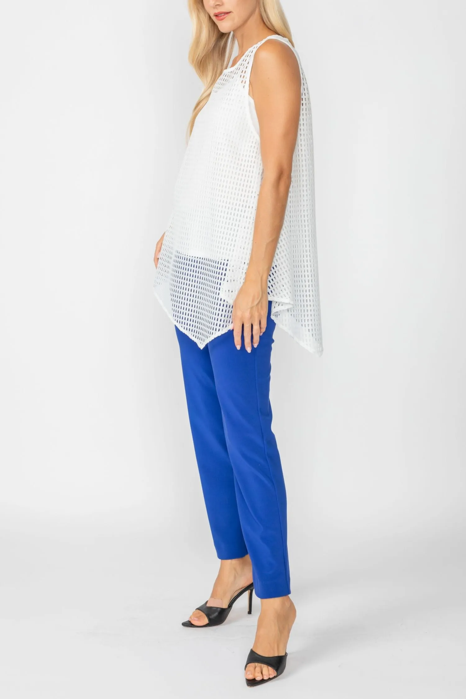 White Sleeveless Asymmetrical Top
