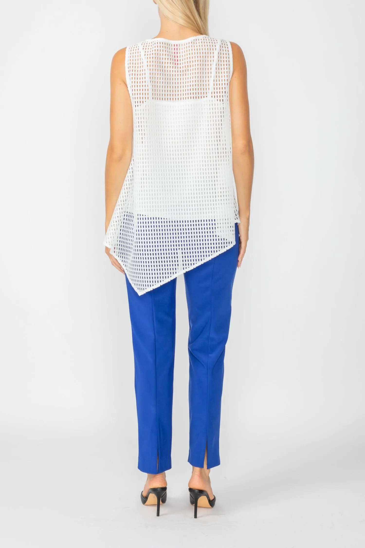 White Sleeveless Asymmetrical Top
