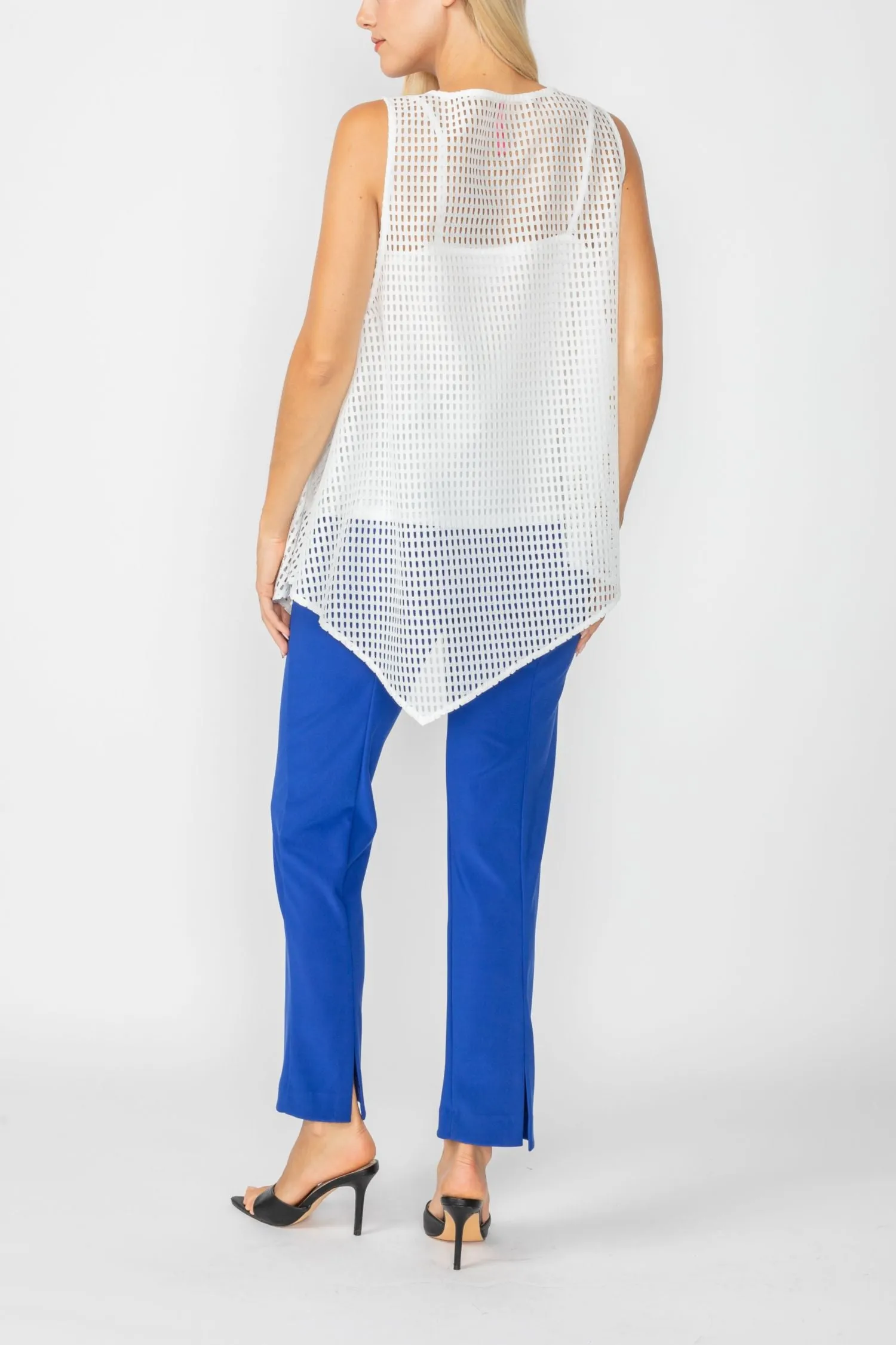White Sleeveless Asymmetrical Top