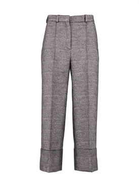 wide-leg jacquard trousers